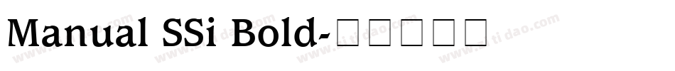 Manual SSi Bold字体转换